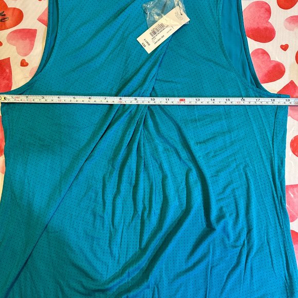 NWT Worthington Turquoise Polka Dot Short sleeve Blouse XL - Picture 8 of 9